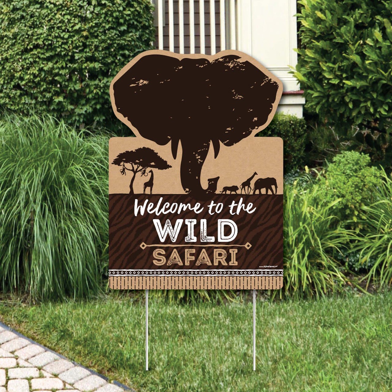 Big Dot of Happiness Wild Safari - Party Decorations - African Jungle Adventure Birthday Party or Baby Shower Welcome Yard Sign